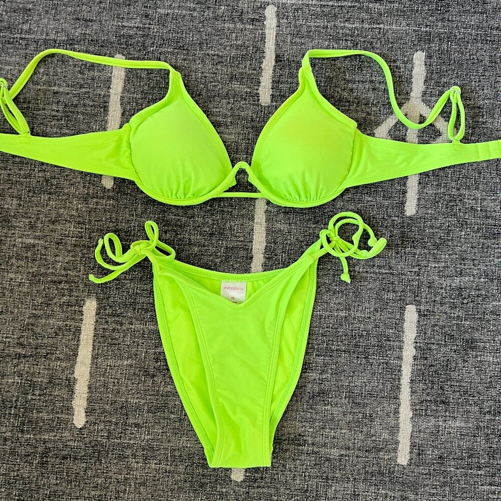 Target Neon Green Bikini Top and Bottom